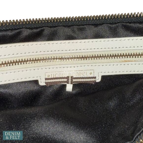 Henri Bendel Black Pebbled Leather Wristlet Clutch Purse Gold Hardware Rare - Picture 9 of 10